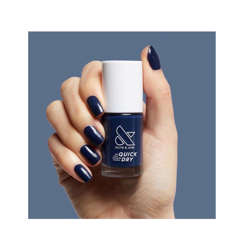 Olive & June Quick Dry Nail Polish Suited Navy Blue 0.3 oz High Shine Finish